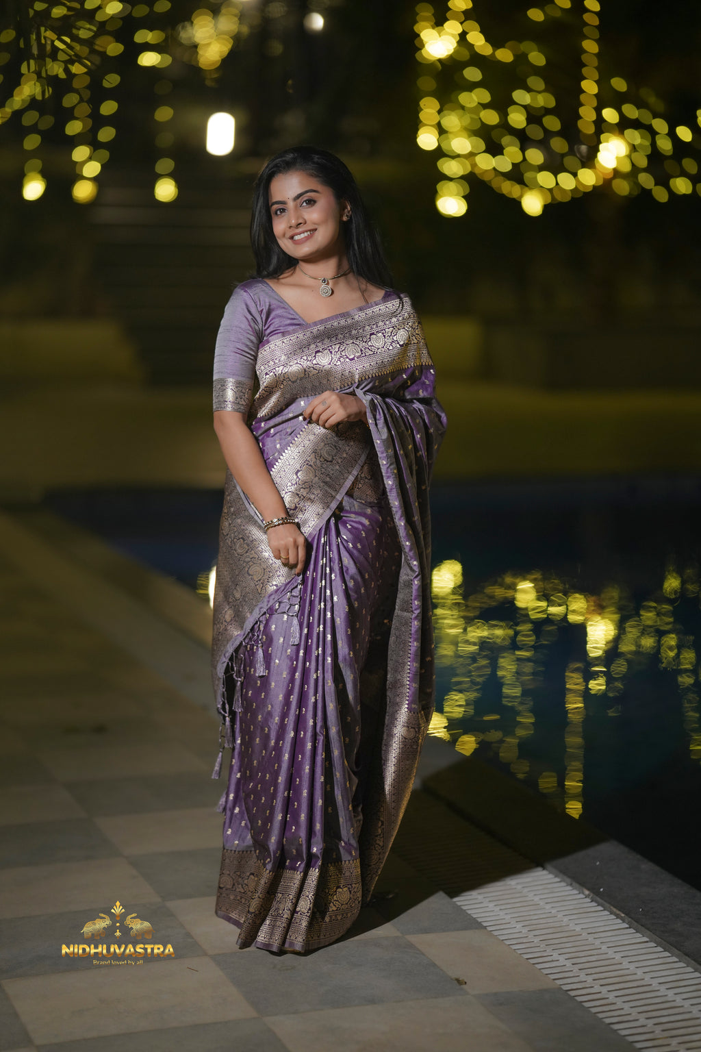 Lavender Premium Banarasi Silk Saree (CODE-065)